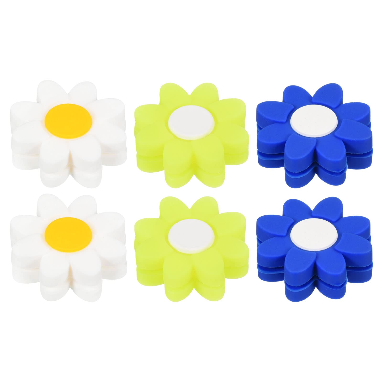 PATIKIL Tennis Racket Vibration Dampener, 6 Pack Soft Silicone Racquet Shock Absorber String Damping, Blue, Yellow, White