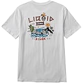 Roark Liquid Lounge SS Tee WHT S - Men's Fashion Casual Short Sleeve T-Shirt Cotton - Regular Fit - Lifestyle Beach Apparel