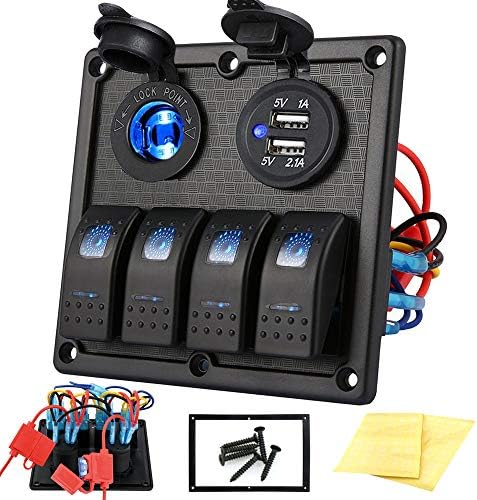 Kohree 4/6 Gang Marine Boat Rocker Switch Panel