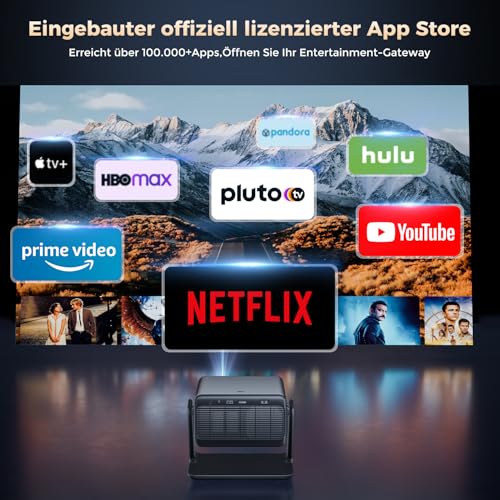 30,000 Lumen Projector Compatible with Netflix AMEELA 1080P Projector with WiFi and Bluetooth, Auto Focus/Trapezoidal Correction 100,000+ Apps & Supported, Dolby Audio, Video Projector for iOS/Android/PS5