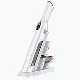 PROMOMO Handheld Vacuum Cordless, Lightweight 1.4lb with Powerful Suction, Charging Dock, Single Touch Empty and Detachable Dust Cup (Creamy White)