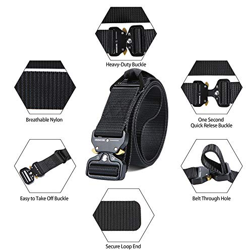 KingMoore Tactical Belt,Military  Rigger Belt HeavyDuty Nylon Strap