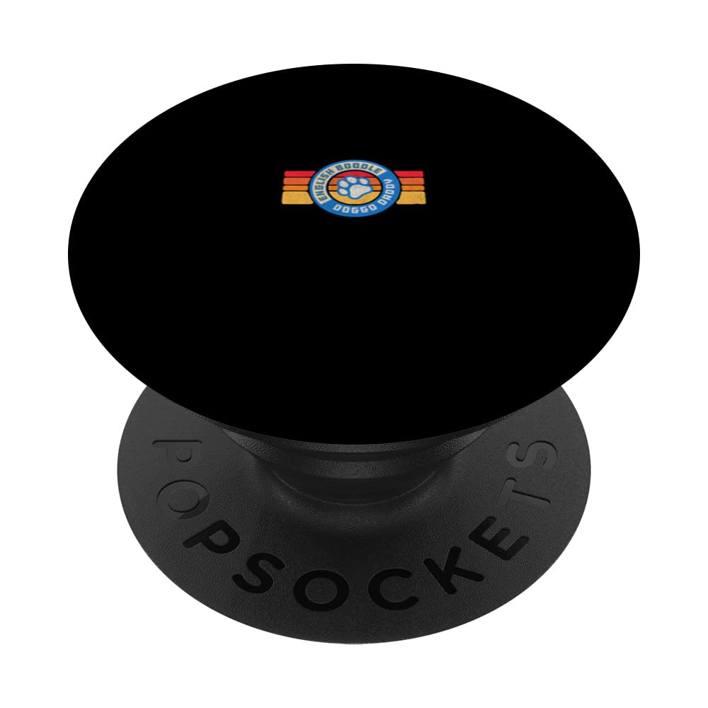 Retro English Boodle Doggo Daddy 80s Vintage Dog Dad PopSockets Swappable PopGrip