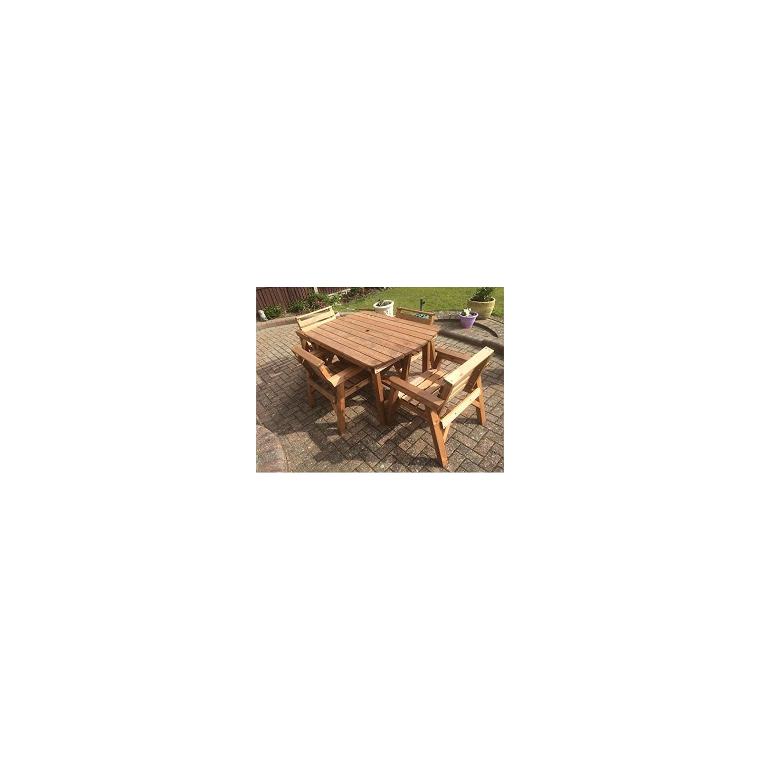 Go Garden Outdoor Wooden Table And Chairs Set - ASTONSHEDSUK