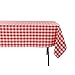 E-TEX Rectangle Tablecloth - 60 x 102 Inch - Red and White Rectangular Table Cloth for 6 Foot Table in Washable Polyester
