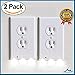 NiteBrite Outlet Cover Night Light - LED - Installs In Seconds - No Batteries Or Wires Needed - White, Duplex 2 Pack -