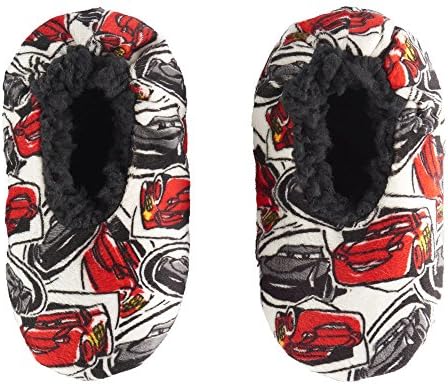 Disney Cars 3 Boys Slipper Sock Toddler Size Mcqueen and Storm Faux Fur Sizes 3T- 4T Shoe 8 9 10