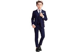 YAVAKOOR Boys Suits 5 Piece Slim Fit Suit for Kids Formal Ring Bearer Suits