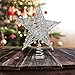 Ornativity Silver Star Tree Topper - Christmas Silver Glitter Sparkle Star Ornament Holiday Decor Top Toppers Xmas Decoration 9
