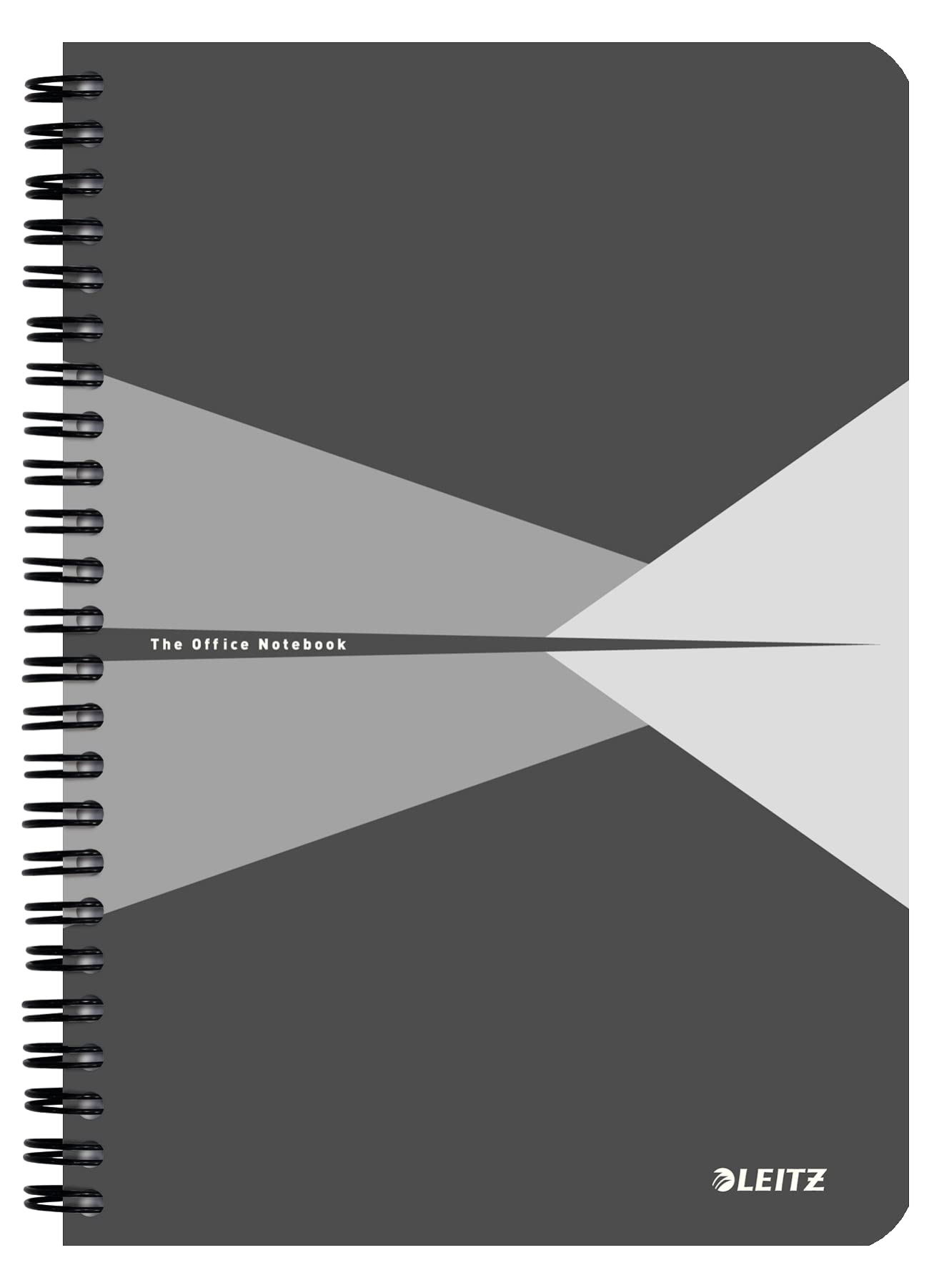 Leitz 44580085 Office Writing Pad A5 Squared, Spiral Bound Chequered grey