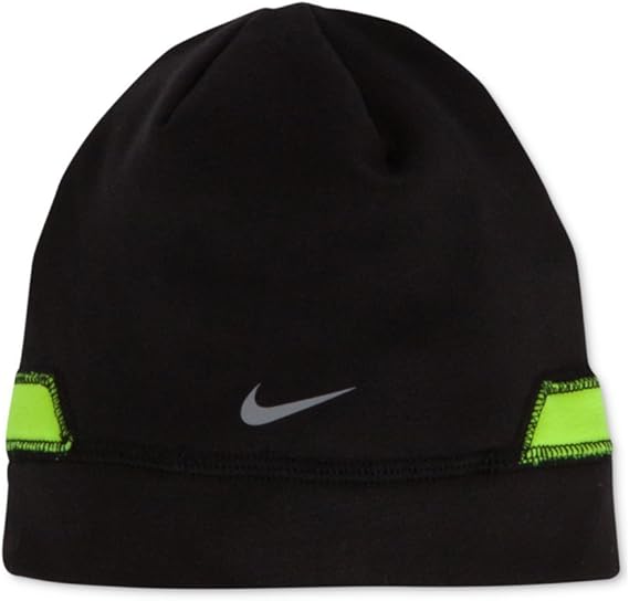 Amazon.com : Nike Boys' Fleece Beanie Black/Volt Size 8/20 : Sports & Outdoors