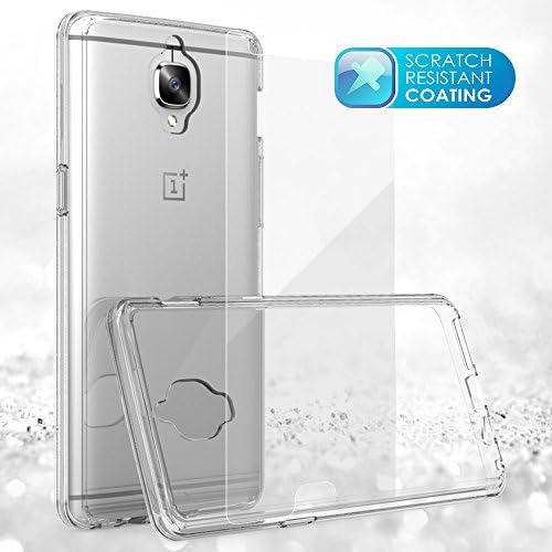 OnePlus 3 Case / OnePlus 3T Case, Moonmini Ultra Thin TPU Frame Bumper Crystal Clear Hard PC Back Cover + 9H Hardness Tempered Glass Screen Protector Film for OnePlus 3 / OnePlus 3T 5.5 " (Clear)
