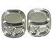 Qualways Kids's Tray - Divided Stainless Steel Tray Set of 2