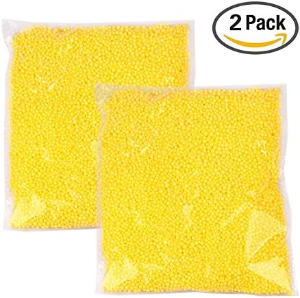 2 PACK Micro Polystyrene Styrofoam Beads Small Foam Balls Slime Beads Set for Slime Making Art DIY Craft,0.1-0.18 Inch 10000pcs/Pack-Yellow