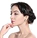 ORAZIO 3 Pairs Stainless Steel Magnetic Stud Earrings for Womens Mens Non Piercing Cubic Zirconia 6mm
