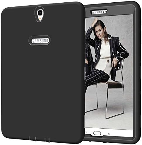 SYNTAK Samsung Galaxy Tab S3 Case,Slim Heavy Duty Shockproof Rugged Case Three Layer Hard PC+Silicone Hybrid High Impact Resistant Full Body Protective Case,Black