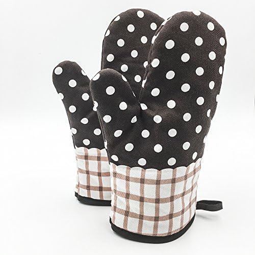 Glove Microwave BBQ Oven Cotton Baking Pot Mitts Cooking Heat Resistant Kitchen,Cooking, Baking, Barbecue Potholder Set of 2 Mittens (1 Pair)