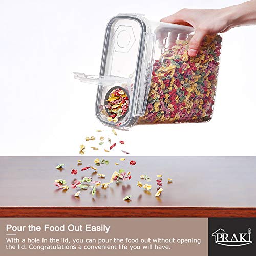 PRAKI Large Dry Food Storage Containers with Lids, 6PCS Airtight Cereal