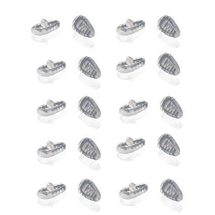 10 Paar transparente Silikon Brillen Nasenpads - Super weiches, rutschfestes Kissen mit Nasenpolster und Schrauben