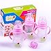 Baby Care's Baby Bottle Set with Feeding Handles – Anti-Colic Baby Bottle 3-Pack – Non-Drip, Dishwasher Safe, BPA-Free Bottles – 9 Ounce Bottles + FREE BONUS Pacifier by Baby Care (Pink)