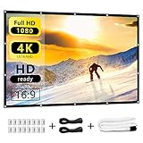 Nell Zimi 120 inch Indoor Outdoor Projector Screen 16:9 HD Foldable Anti-Crease Portable Projector Movies Screen for Home Theater Support Front and Rear Projection