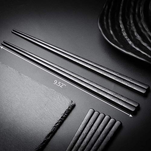 Zeroway 10 Pairs Fiberglass Chopsticks Reusable Chopsticks with Gift