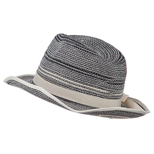 Women's Ribbon Band Wool Felt Fedora - Cream Black OSFM