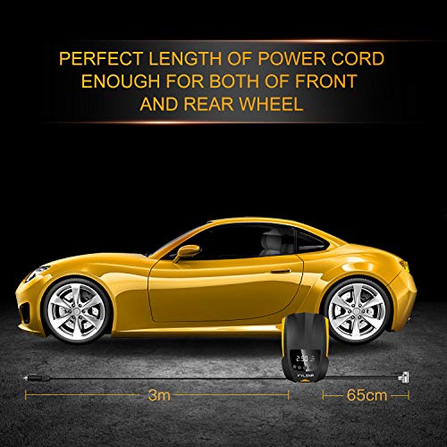 FYLINA 150PSI 12V DC Portable Air Compressor Pump, Digital Tire Inflator Pump with Emergency Led Lighting,high-Precision Auto Tire Pump for Car Bicycle, Motorcycle, Basketball and Other Inflatables - Thumbnail 5