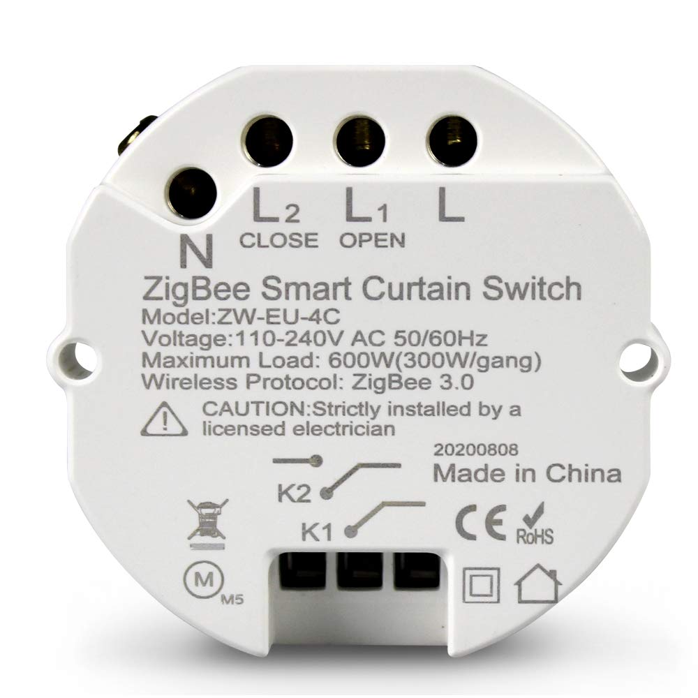 Yagusmart Zigbee Smart Curtain Switch DIY Breaker Module, EU/UK, Need to work with Tuya zigbee hub, Smart Life/Tuya APP, Works with Alexa Google Home (Curtain switch, zigbee)