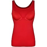 Tank Top with Built in Bra Cup for Women Casual Wide Strap Sleevless Layer Camisole Yoga Top Pack S-3XL