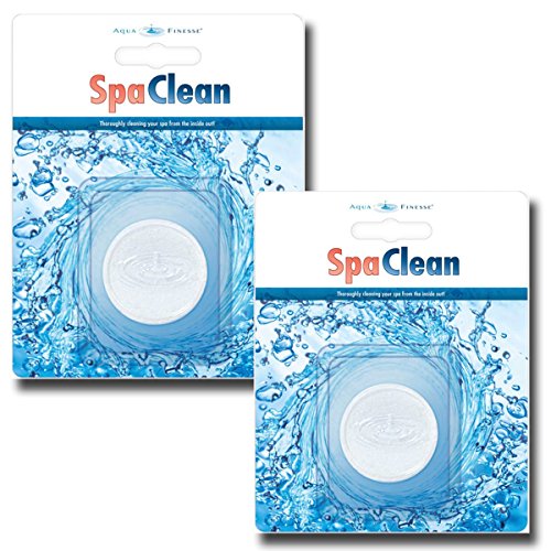 AquaFinesse Spa Clean Puck Cleanser - 2 Pack - bio film cleaner and shock for spas, hot tubs, jetted bath and whirlpool