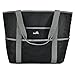 Dejaroo - Sand Free Mesh Bag - Strong Lightweight Tote For Beach & Vacation Essentials. Tons of Storage with 8 Pockets, Foldable, 17x9x15 inches, Black with Grey Straps