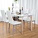 COSTWAY PU Leather Dining Side Chairs Elegant Design Home Furniture, Set of 4 (White)