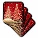 3dRose CST_35705_3 Elegant Christmas Sparkling Trees Red Ceramic Tile Coasters, Set of 4
