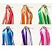 COMING Pack of 30 Mix Color Chromatic Silk Ribbon with Bells Fairy Stick Wish Wands for Wedding ,Party,Activities