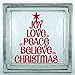 Joy, Love, Peace, Believe, Christmas Decal. Choose Color and Size Metallic Chrome and Glitter Vinyl Options. For Car Windows, Crafting DIY, Glass Block, etc. Glass Block Not Included