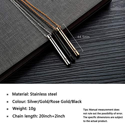 YOUFENG Urn Necklaces for Ashes Urns for Human Ashes Memorial Cremation Urn Locket Stainless Steel Keepsake Ashes Jewelry (Silver) - Thumbnail 3