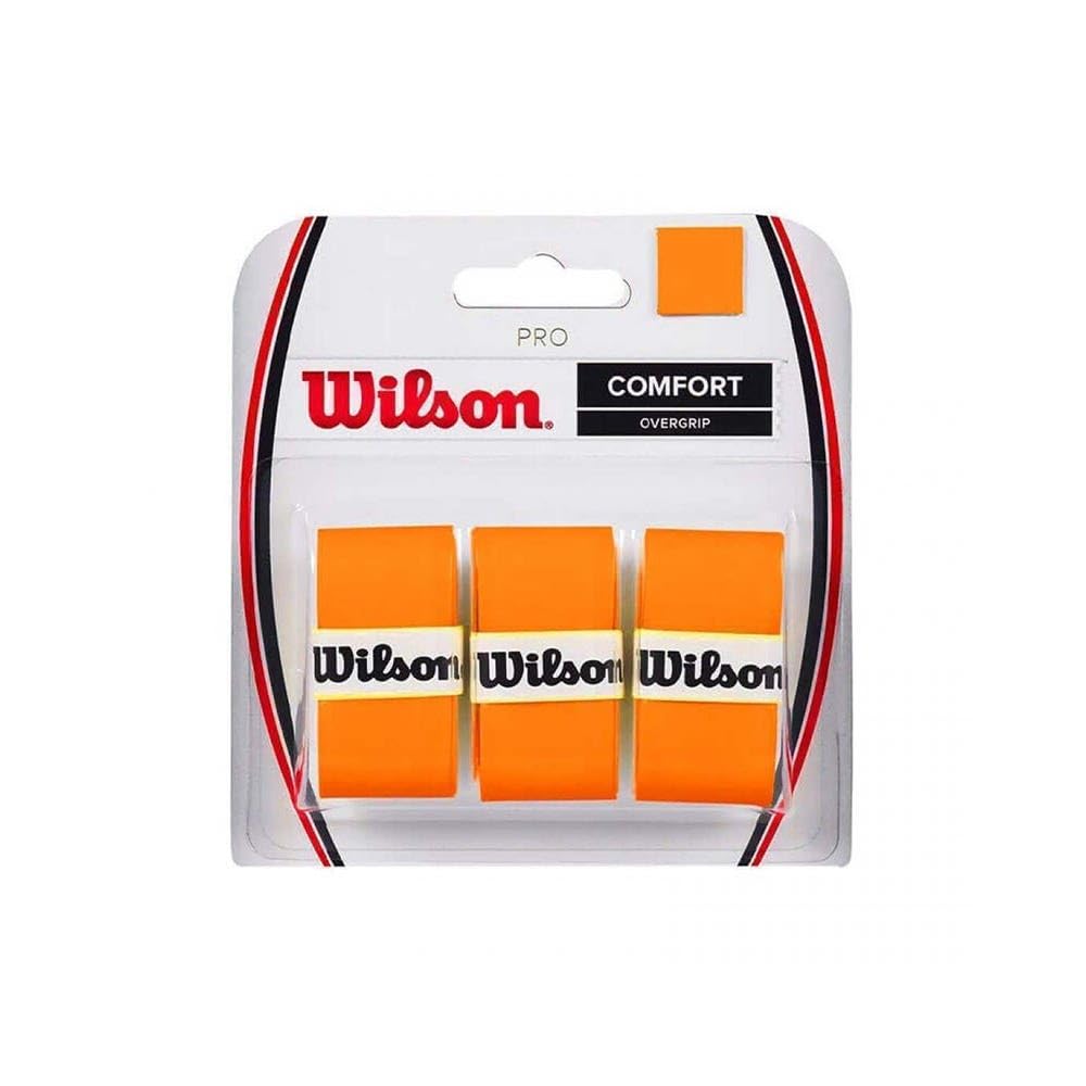 Wilson Unisex-Adult Pro Overgrip, Orange, 3 Pack