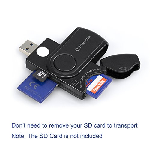 Zoweetek USB 3.0 SD Memory Card Reader with 4Slots (Dual SD Ports
