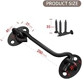 TOPYWMSP Hook and Eye Latch 8 Inch Black Stainless Steel Cabin Door Gate Window view 4