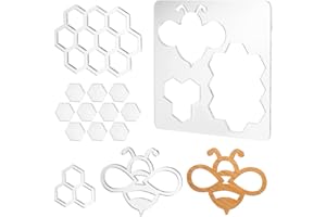 PH PandaHall Router Template for Woodworking, Honeycomb Router Jig Templates Clear Acrylic Bee Inlay Templates 3 in1 Craft Te