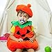 BSTAOFY Halloween Orange Pumpkin Costume Suit for 3T 4T 5T 6T Toddler Kids Lantern Face Fancy Dress up for Carnival