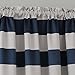Deconovo Navy Blue Striped Room Darkening Curtains Rod Pocket Nautical Navy and Greyish White Striped Curtains for Kids Room 52W X 63L Navy Blue 2 Panels