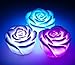 Domire 12 Pcs Fancy Colorful Changing LED Rose Flower Romantic Wedding Decoration Party Lamp Candle Lights Make a Wish Lights
