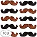 amscan 391634 High Riding Western Party Fabric Mustache, 3, 10 Ct., black/brown