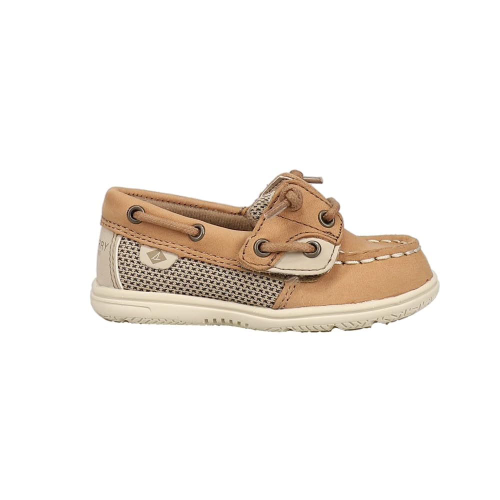 Sperry SHORESIDER JR Crib Shoe, Linen/Oat, 12 US Unisex Little Kid
