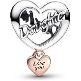PANDORA Love You Daughter Heart Charm Bracelet Charm Moments Bracelets - Stunning Women's Jewelry - Gift for Women in Your Life - Made Rose & Sterling Silver, No Gift Box