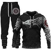 prigridche Wolf & Lion 3D Printed Hoodie Pants Suit Male Autumn Winter Casual Sweashirt Pullover Tracksuit Set