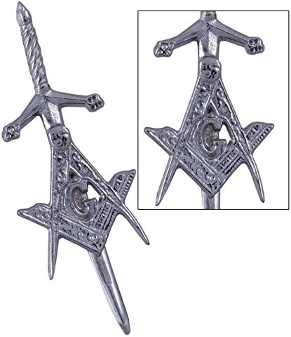 AokitecMasonic Crest Highland Scottish Kilt Pins In Chrome Finish/Brooch Kilt Pin