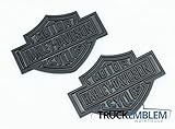 2 NEW MATTE AND GLOSS BLACK FORD F150 F250 F350 HARLEY DAVIDSON EMBLEMS PAIR SET